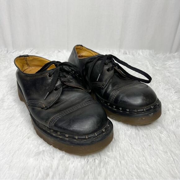DR. MARTENS / 8266 vintage black oxford lace up cap toe platform shoes / 6 main image 7